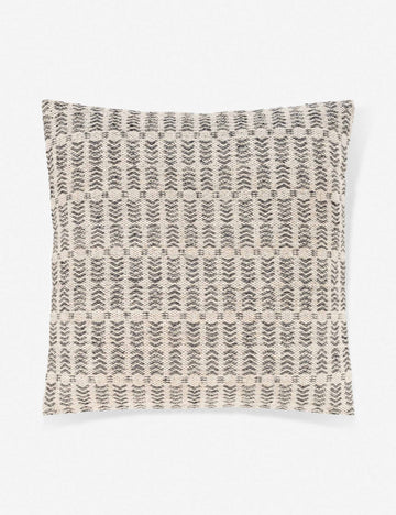 #insert::down #insert::polyester | Nysa gray and white pillow with a woven geometric pattern