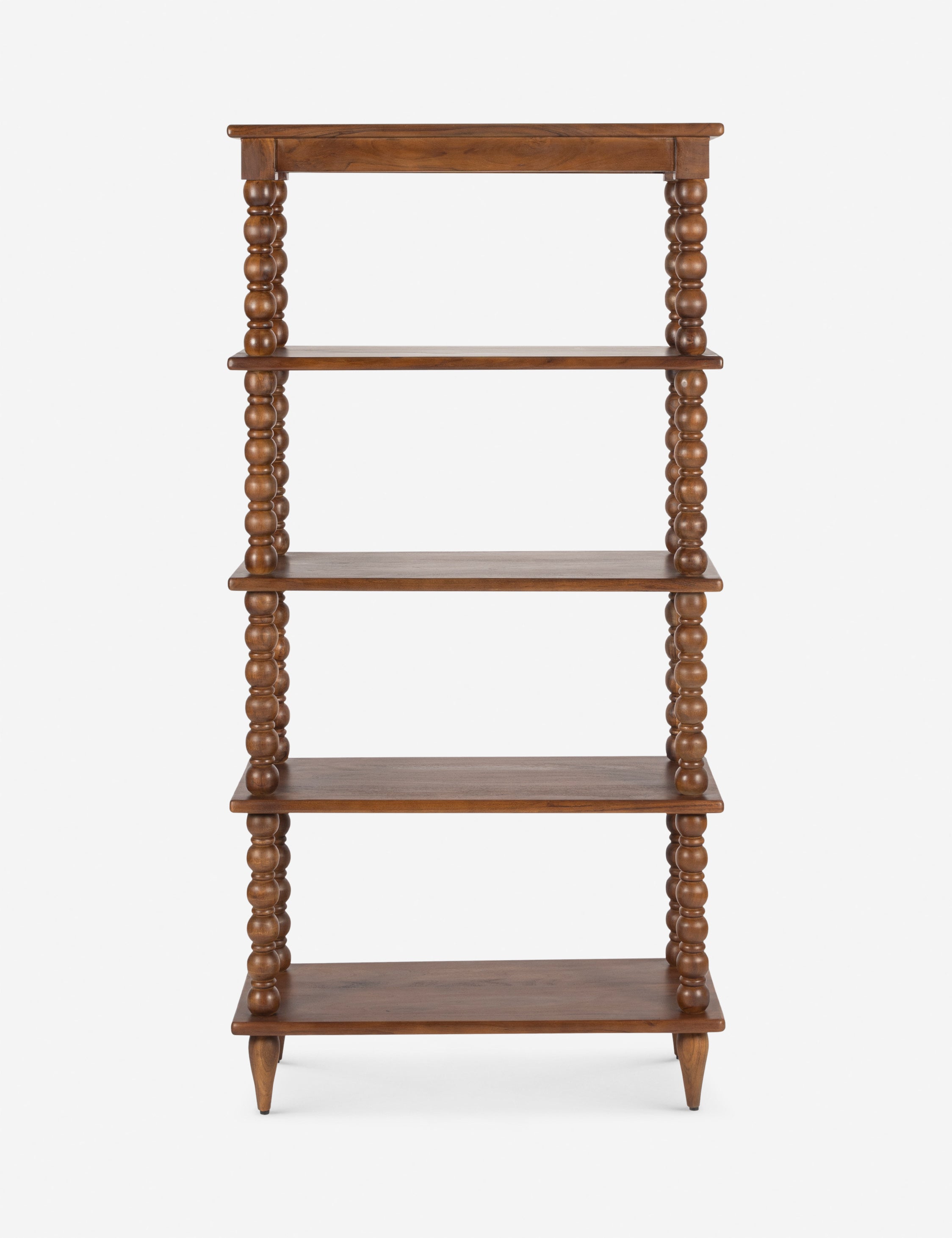 #color::brown | Foxton beaded turned wood tall bookcase