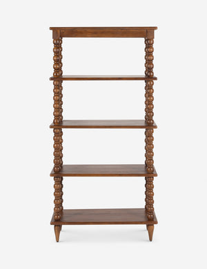 Foxton beaded turned wood tall bookcase