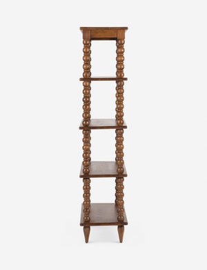 Side profile of the Foxton beaded turned wood tall bookcase