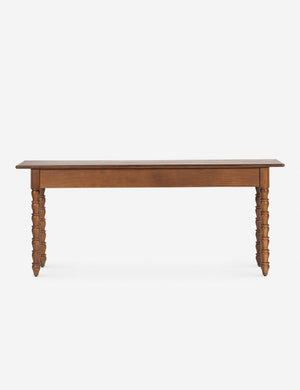 Back of the Foxton beaded turned wood two drawer console table