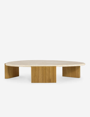 Rayan travertine top and fluted leg coffee table