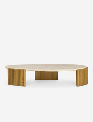 Rayan travertine top and fluted leg coffee table