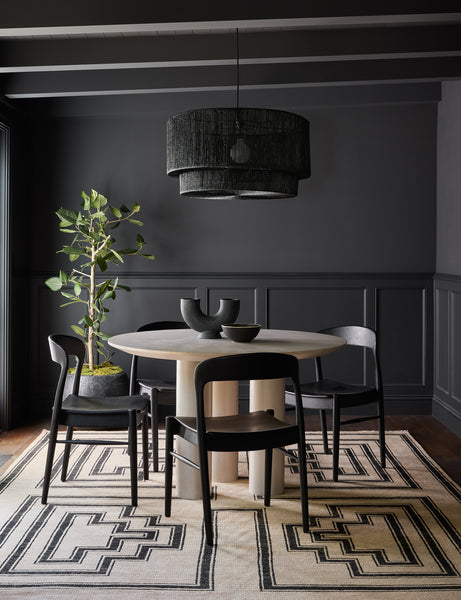 #color::black | Sayan black jute-wrapped pendant light