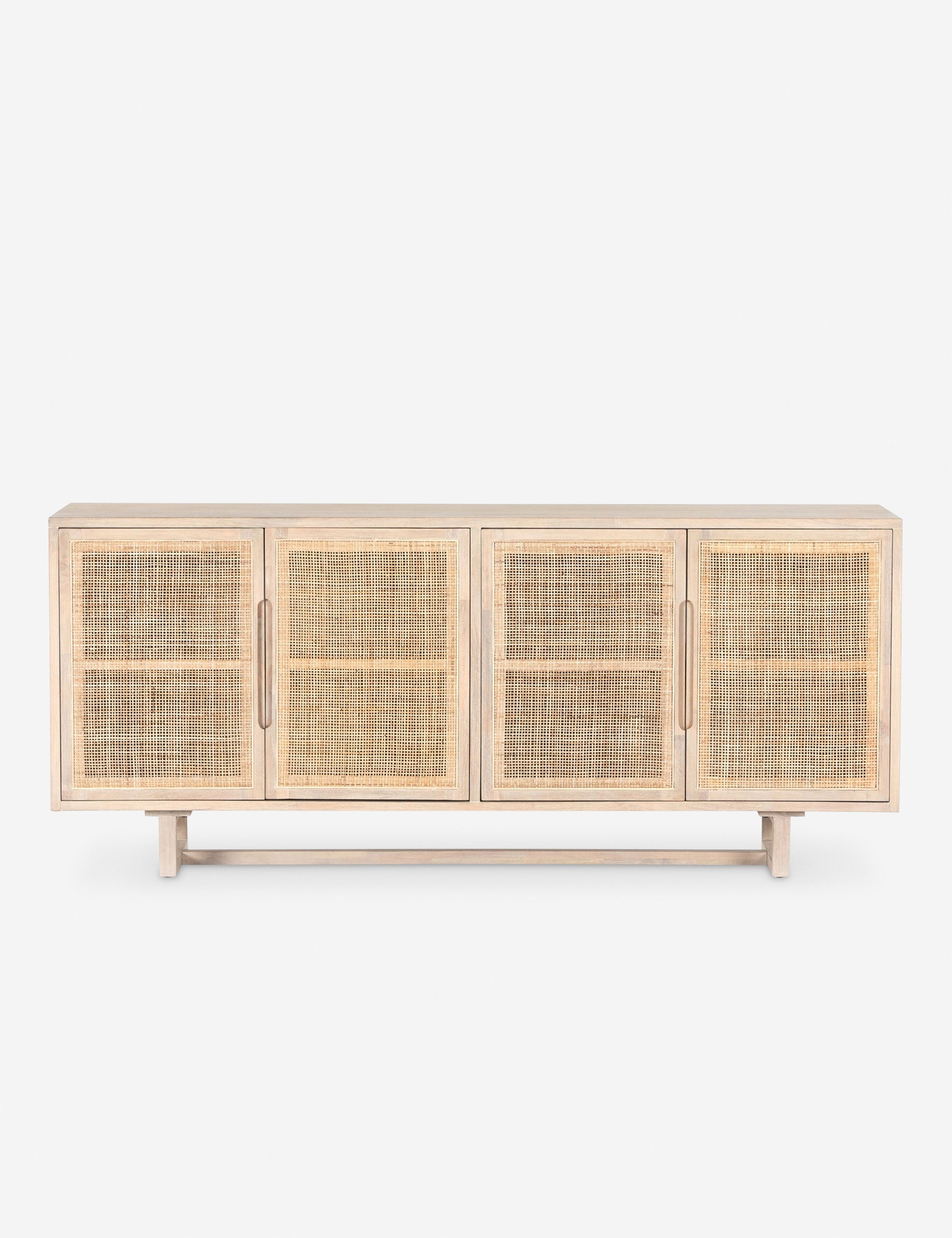 #color::whitewash | Margot whitewashed natural mango wood sideboard with cane doors.
