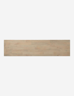 Bird’s-eye view of the Margot whitewashed natural mango wood sideboard with cane doors.