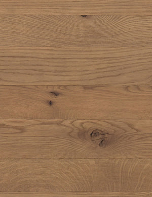 Close up of the wood grain of the Remwald sculptural oak wood coffee table.