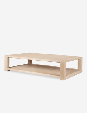 Kristoff bleached oak minimalist rectangle coffee table.