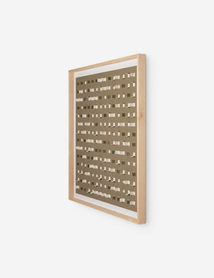Angled view of the See through taupe and sand wall art