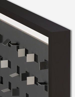 Corner of the See through charcoal gray and black wall art