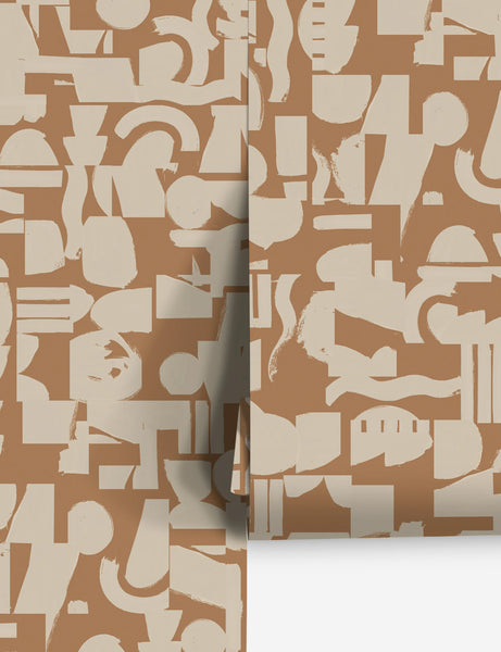 #color::tan-+-ivory | Tan and ivory Organic Shapes Wallpaper by Sarah Sherman Samuel