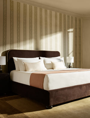 Bishop Platform Bed : Sky Blue Velvet / Queen