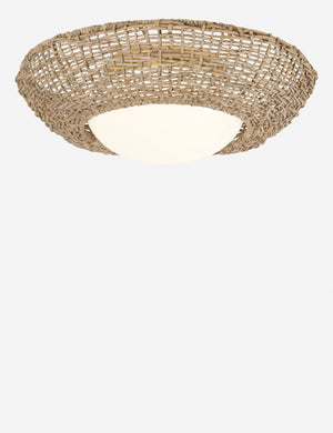Byrd woven rope coastal flush mount light.