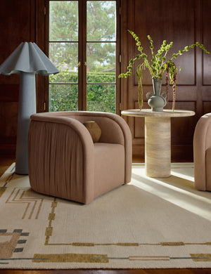 Danzi Hand-Tufted Wool Rug Swatch, Ochre and Blush