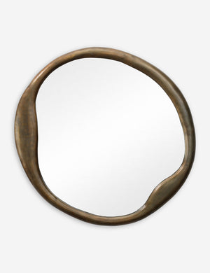 The Doreen brass organic round mirror