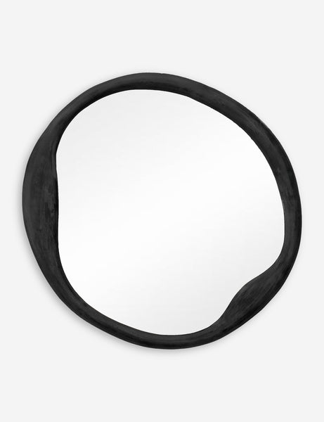 #color::black | Doreen black organic round mirror