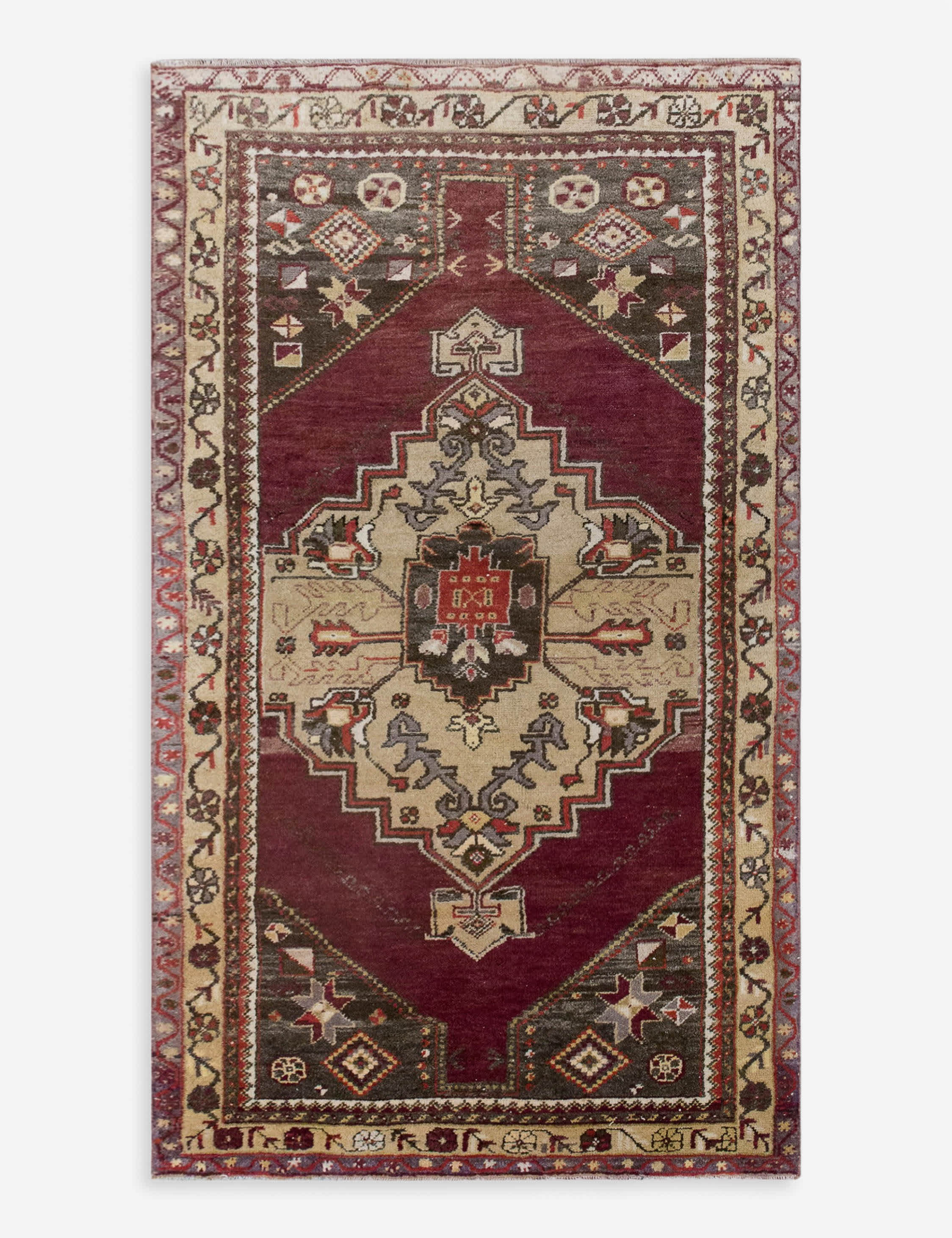 Vintage Turkish Hand-Knotted Wool Rug No. 590, 2'5" x 4'4"