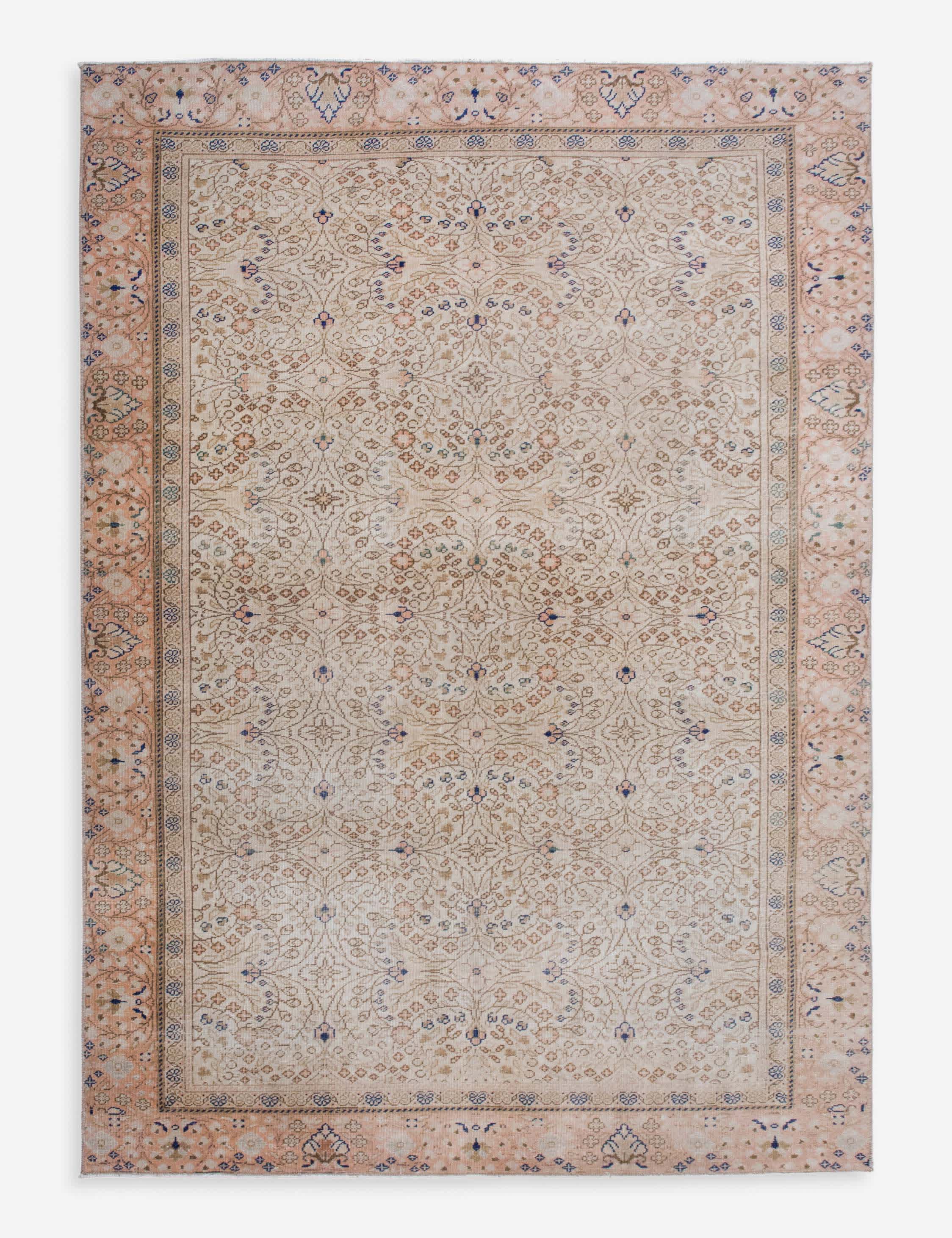 Vintage Turkish Hand-Knotted Wool Rug No. 592, 4'6" x 6'9"