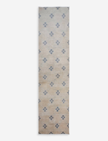 Vintage Turkish Hand-Knotted Wool Runner Rug No. 321, 2'4" x 10'4"