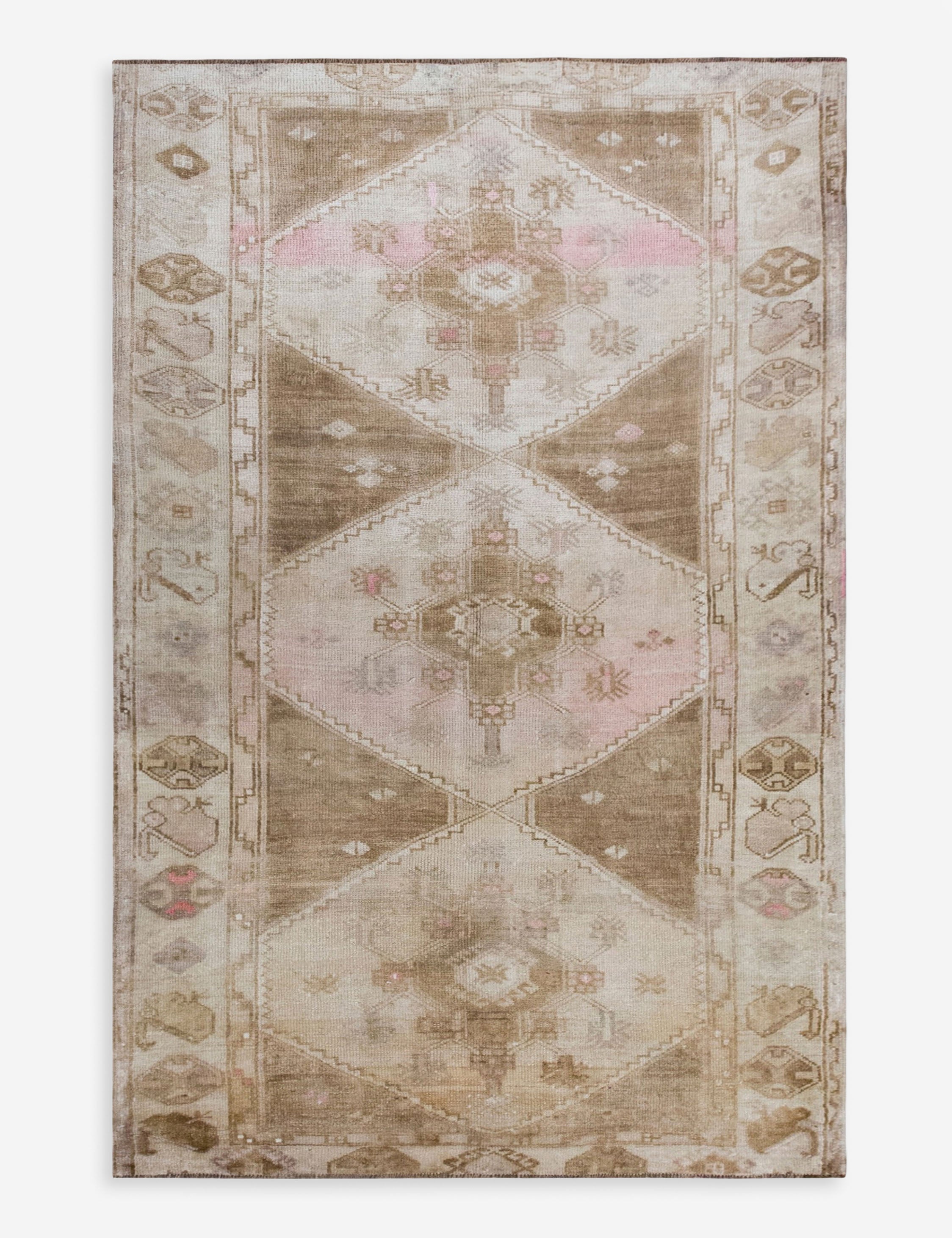 Vintage Turkish Hand-Knotted Wool Rug No. 601, 4'5" x 7'8"