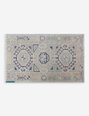 Vintage Turkish Hand-Knotted Wool Mini Rug No. 312, 2'1