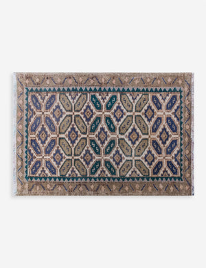 Vintage Turkish Hand-Knotted Wool Mini Rug No. 316, 1'9