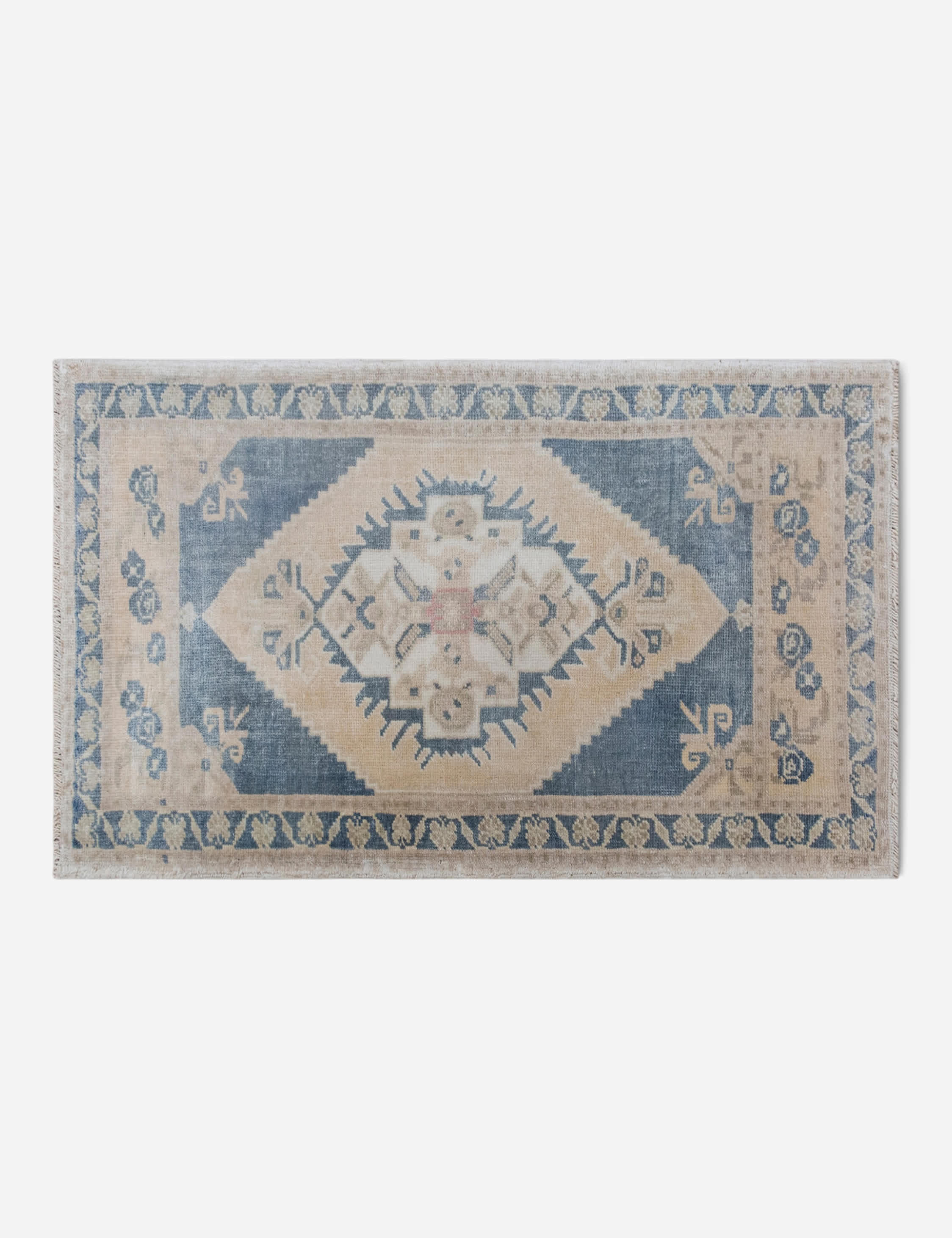 Vintage Turkish Hand-Knotted Wool Mini Rug No. 317, 1'9" x 3'4"