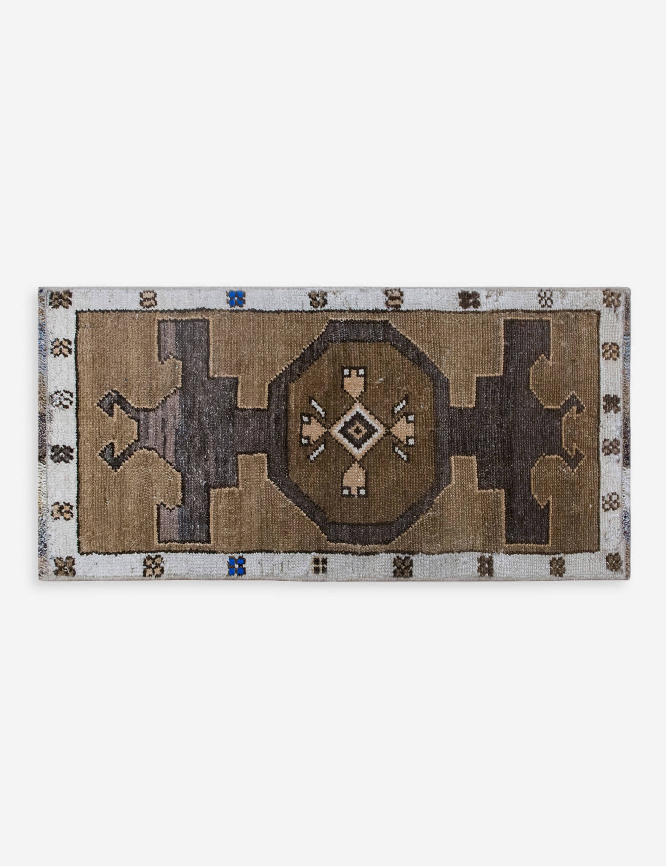Vintage Turkish Hand-Knotted Wool Mini Rug No. 319, 1'6" x 3'3"