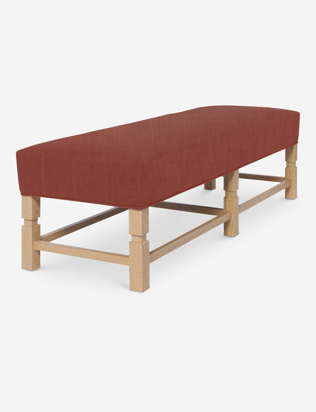 #color::terracotta-linen | Angled view of the Ambleside Terracotta Linen bench