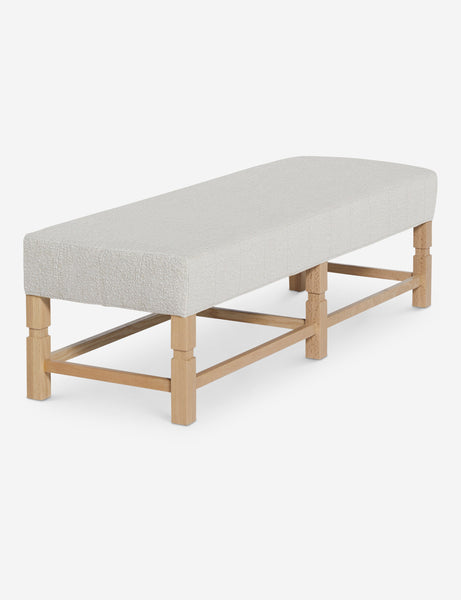 #color::taupe-boucle | Angled view of the Ambleside Taupe Boucle bench