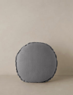 Arlo linen flange trim round pillow.