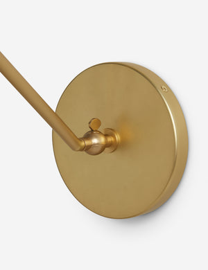 Close up of the mounting plate of the Arroyo Mixed-Material Adjustable Arm Sconce by Elan Byrd.
