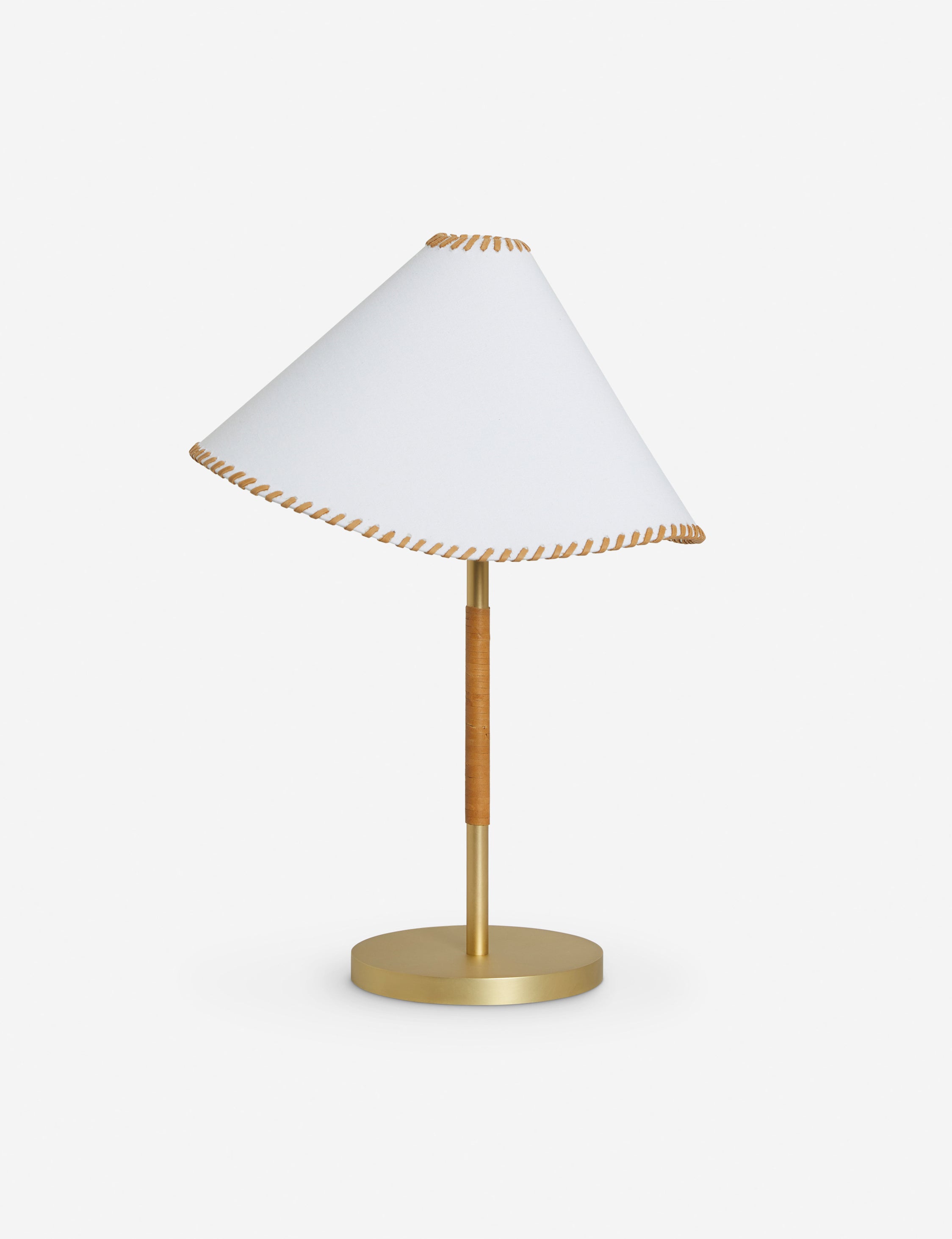 #color::brass | Arroyo Mixed-Material Table Lamp by Elan Byrd.