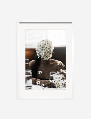 Southern Woman in White Dogwoods Photography Print in a white frame