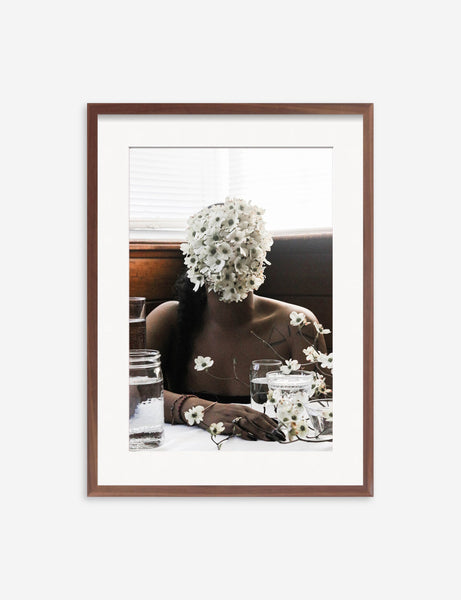 #color::walnut #size::13.5--x-17.5-- #size::21.5--x-29.5-- #size::25.5--x-35.5-- | Southern Woman in White Dogwoods Photography Print in a walnut frame