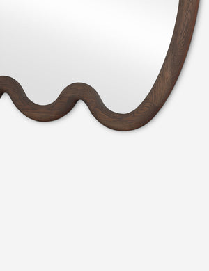 Close up of the Nanala modern wavy large wall mirror.