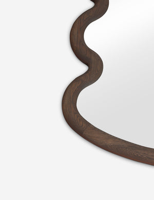 Close up of the Nanala modern wavy large wall mirror.