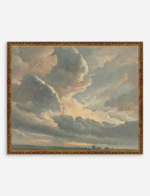 Gold framed Study of Clouds with a Sunset near Rome Wall Art by Simon Alexandre Clement Denis