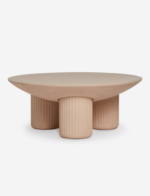 Carr modern round fluted base coffee table.