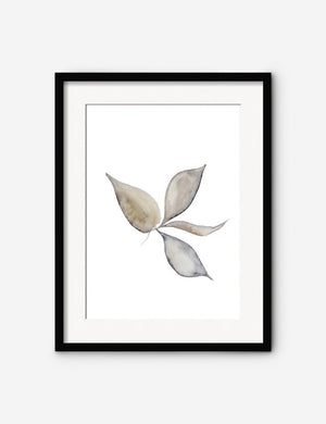 Faded Leaves Print in a black frame