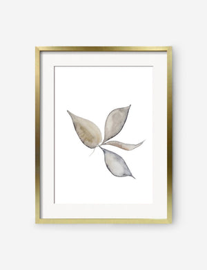 Faded Leaves Print in a gold frame