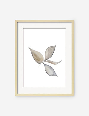 Faded Leaves Print in a natural frame