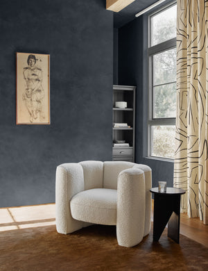 Open Box: Mila Accent Chair, Ivory Boucle by Eny Lee Parker