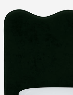 Close up of the fabric on the Clementine Emerald Velvet Headboard