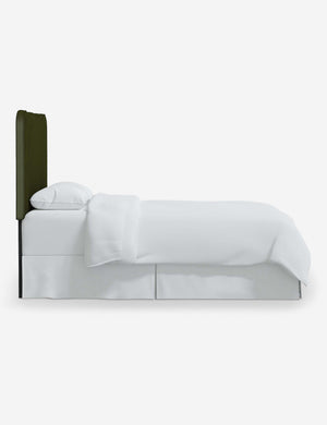 Side of the Clementine Pine Green Velvet Headboard
