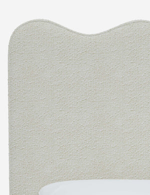 Close up of the fabric on the Clementine White Boucle Headboard