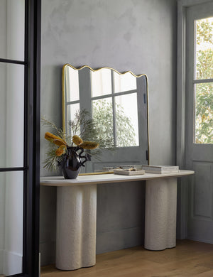 Open Box: Rook Mantel Mirror, Gold, by Sarah Sherman Samuel