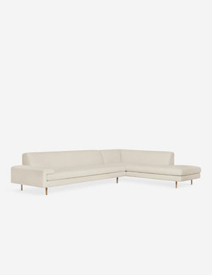 Angled view of the Estee Natural Linen right-Facing Sectional Sofa