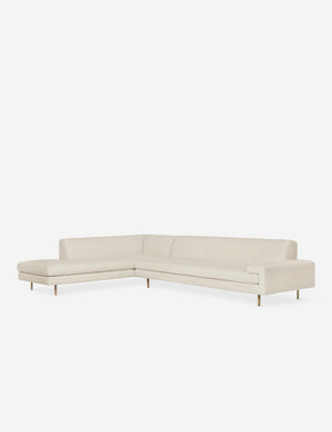 Angled view of the Estee Natural Linen Left-Facing Sectional Sofa
