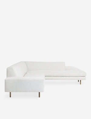 Side of the Estee white linen right-Facing Sectional Sofa